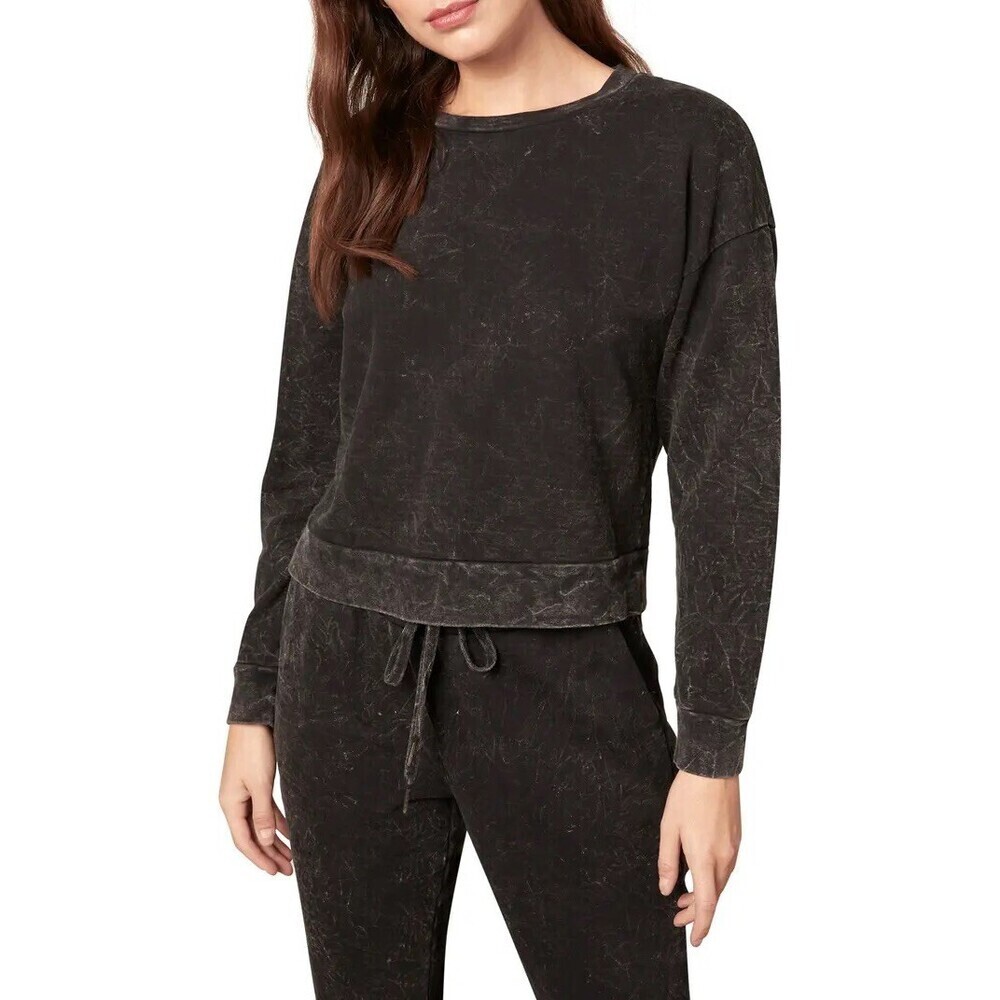 BB Dakota Acid Wash Sweatshirt Top in Black Grey Size L $99